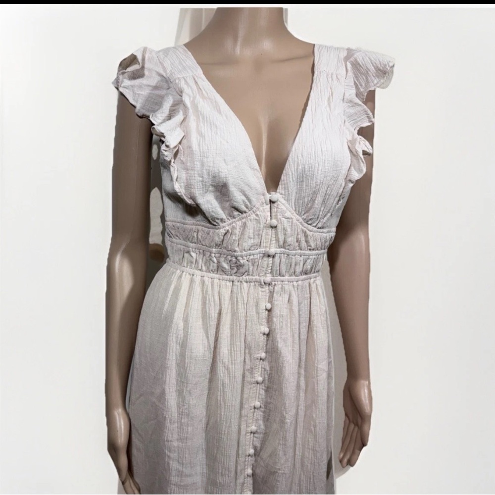 Revolve ASTR Montreal Ruffle Cutout Midi Dress Size Small Boho Cottagecore - Picture 5 of 10